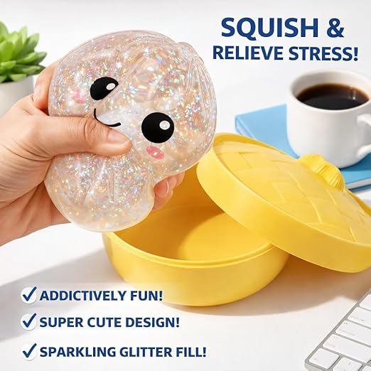 Dumpling Squishies, Glitter Dumpling Squishy Box, Colourful Dumplings