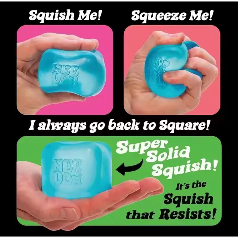 Dr Pepper x NeeDoh Nice Cube Squishy Stress Relief Toy, Soft Squeeze Fidget Cube for Kids & Adults, Anxiety Relief Sensory Toy