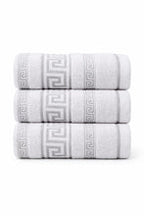 Cotton King Greek Key Hand Sheets – Pack of 3 (50 x 90 cm)