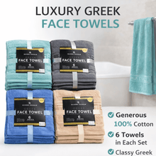 Greek Face Towels – 6 Piece Set (33 x 33cm) RRP £10